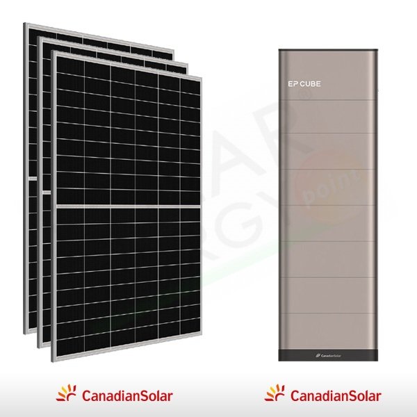 KIT FOTOVOLTAICO MODULABILE DA 1 A 6 KW CANADIAN CON ACCUMULO DA 6.6 A 19.9 KWH