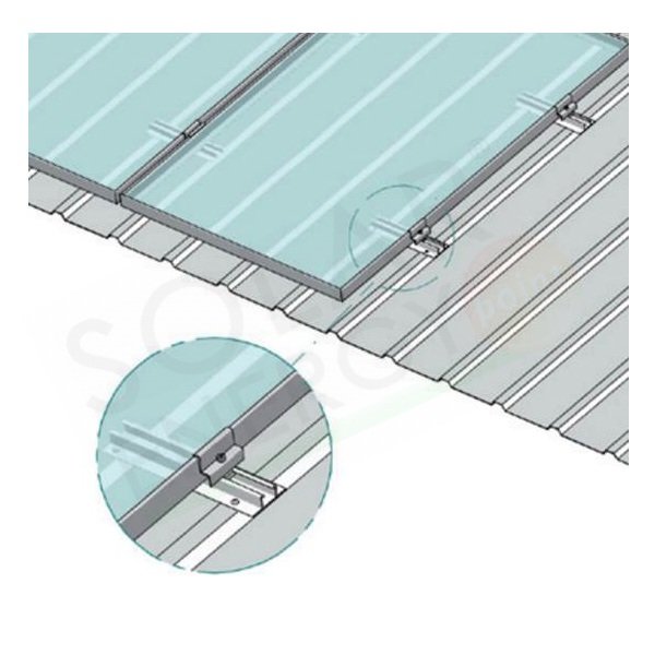 KIT FISSAGGIO COMPLETO PER 7 MODULI FOTOVOLTAICI IN VERTICALE LAMIERA GRECATA