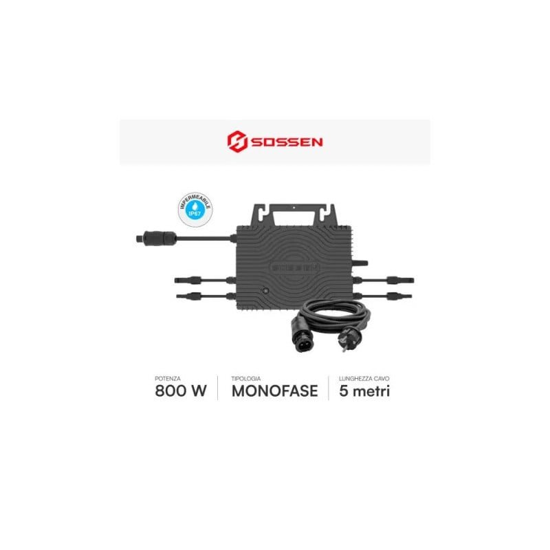 SOSSEN Micro-800 - Microinverter fotovoltaico di rete 800W 2xMPPT