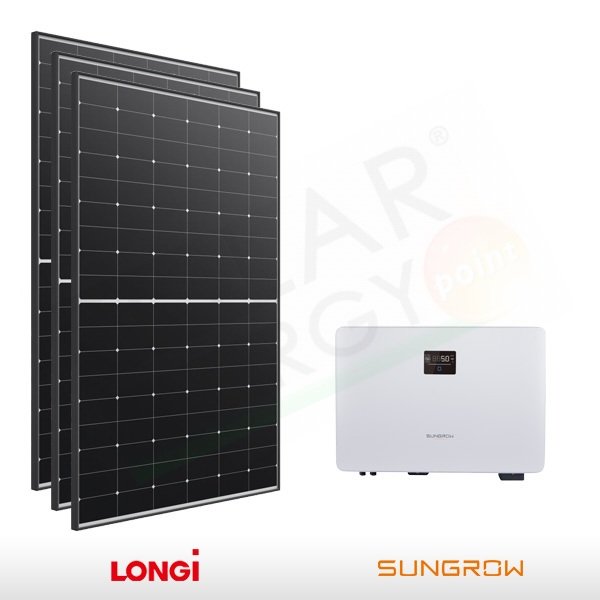KIT FOTOVOLTAICO 3 KW LONGI SOLAR – SUNGROW PREDISPOSTO PER ACCUMULO