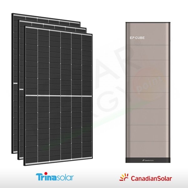 KIT FOTOVOLTAICO MODULABILE DA 1 A 6 KW TRINA – CANADIAN EP CUBE CON ACCUMULO DA 6.6 A 19.9 KWH