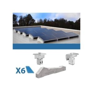 Kit Struttura Alluminio Tetto Piano con Zavorra per 6 Pannelli Fotovoltaici