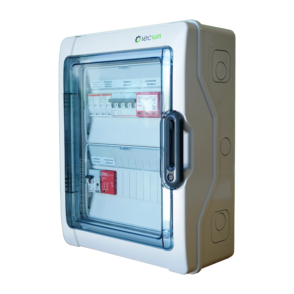 QUADRO ELETTRICO DC/AC UNICOBOX 2 STRINGHE IN PARALLELO 600VDC MONOFASE - 3kW – SECSUN LIGHT